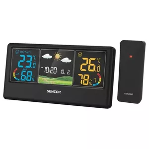 Weather station SENCOR SWS4100B — indoor/outdoor temperature and humidity display, 1 wireless sensor, 433.92 MHz, range up to 80 m