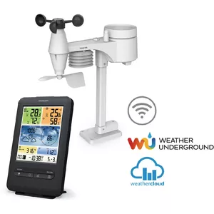 Laika stacija SENCOR SWS9898 ar WiFi, 5,4" LCD, iekštelp./ārtelp. temperatūra un mitrums, 5‑1 sensors, vējš, lietus, barometrs