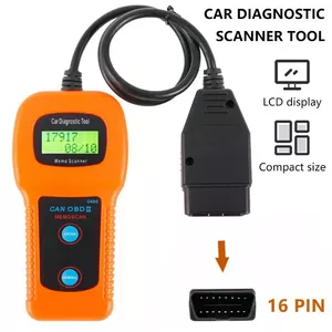 Auto diagnostikas ierīce Livia U480 OBD2 ar USB saskarni, noberzē un ražotāja kļūdu kodi, VIN iegūšana (Mode 9), 2‑rindu apgaismots LCD