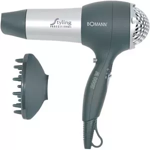 Bomann HTD 889 CB фен 2000 W Черный, Серебристый