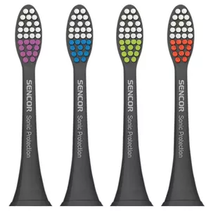 Replacement brush head SENCOR SOX002 for SENCOR electric toothbrush, W-shaped bristles, pack with 4 colored tips