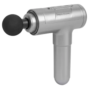 Massage gun Profi-Care PC-MP 3087 Silver — percussion massager, 3 speeds (1900/2500/2800 spm), 2000 mAh Li‑Ion, 4 attachments