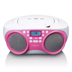 Lenco SCD-301 Pārnesams Analogais un digitālais Rozā, Balts