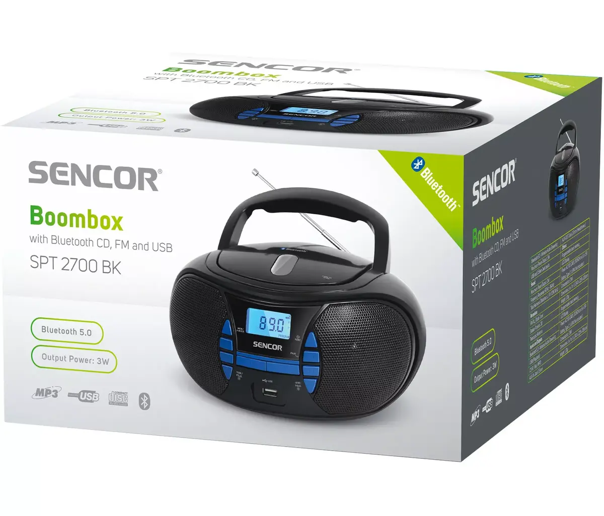 SENCOR SPT 2700BK boombox — CD Bluetooth MP3 Photo 2