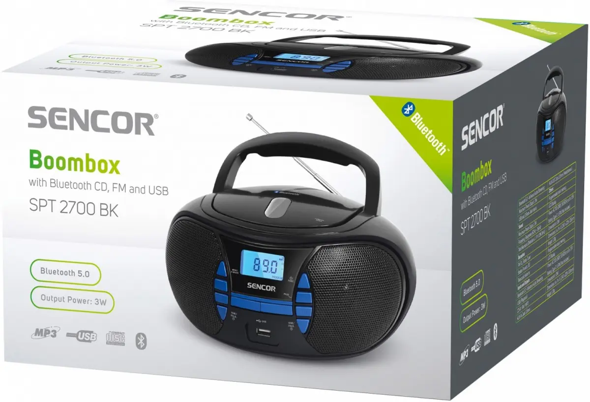 SENCOR SPT 2700BK boombox — CD Bluetooth MP3 Photo 6
