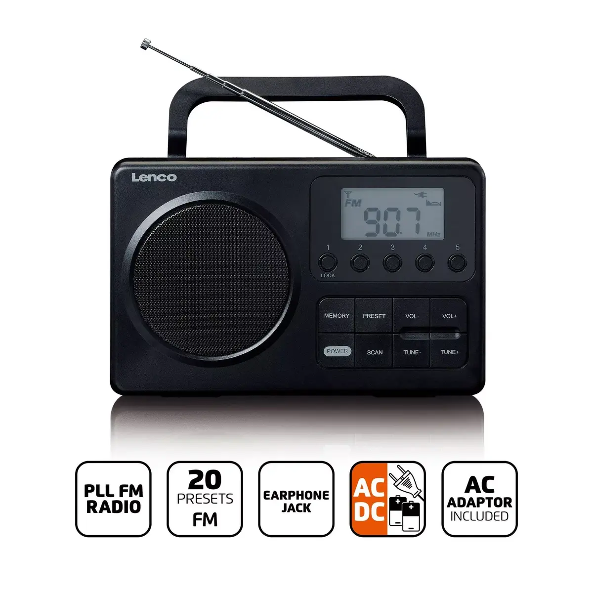 Pārnēsājams radio Lenco MPR-035BK Photo 5
