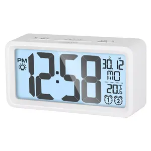 Digital alarm clock SENCOR SDC2800W with thermometer, indoor temperature display