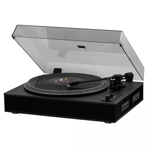 Belt-drive audio turntable SENCOR STT 510UBA Black — Semi-automatic, 33/45 RPM, Bluetooth, USB/SD, built-in speakers