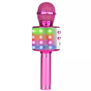 Karaoke microphone with speaker MANTA MIC21PKL — portable wired/wireless, 5W, Bluetooth 5.0, microSD/USB/AUX, pink
