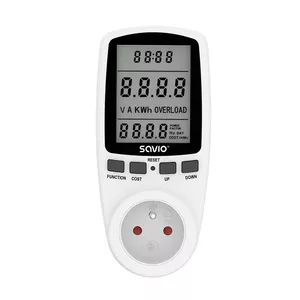 Savio AE-01 vatmetrs Balts Plastmasa Iebūvēta displeja LCD 3680 - 3680 W