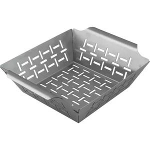 Grill pan LAMART LT5035 square with folding handle, stainless steel basket 28.5×34 cm