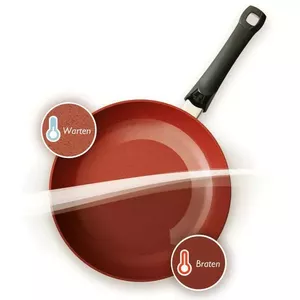 Wok panna Fissler SensoRed 28 cm, alumīnijs, termojūtīgs non-stick pārklājums, piemērota indukcijai