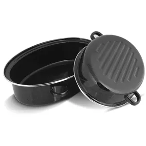 Oven pan LAMART LT1185 enamel 6.3 L non-stick, 40×29×17 cm, heat-resistant handle