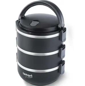 Pārtikas trauks Lamart LT6023 1,8 L ar nerūsējošā tērauda iekšni, melns, Ø 14,7 cm, augstums 21 cm