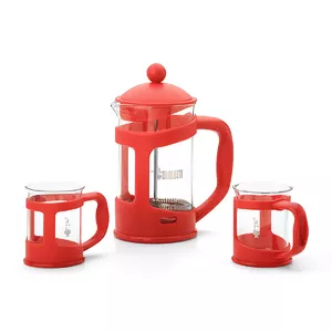 Set Coffee Press and Mugs Bialetti red