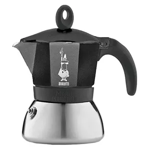 Moka pot Bialetti Moka Induktion 0.28 L — stovetop espresso maker, aluminium upper chamber, steel boiler, induction compatible