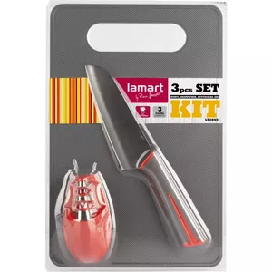 Kitchen knife set LAMART LT2099 with sharpener (tungsten+ceramic) and plastic cutting board