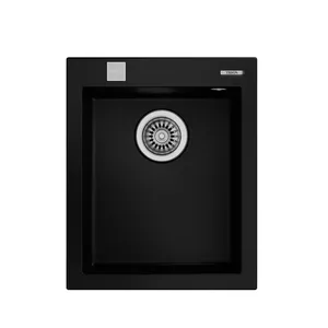 Sink TEKA Forsquare 34.40TG black — 1-bowl Tegranite+ undermount/inset sink