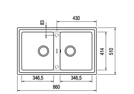 Undermount double-bowl sink TEKA Stone 90B TG onyx Photo 3