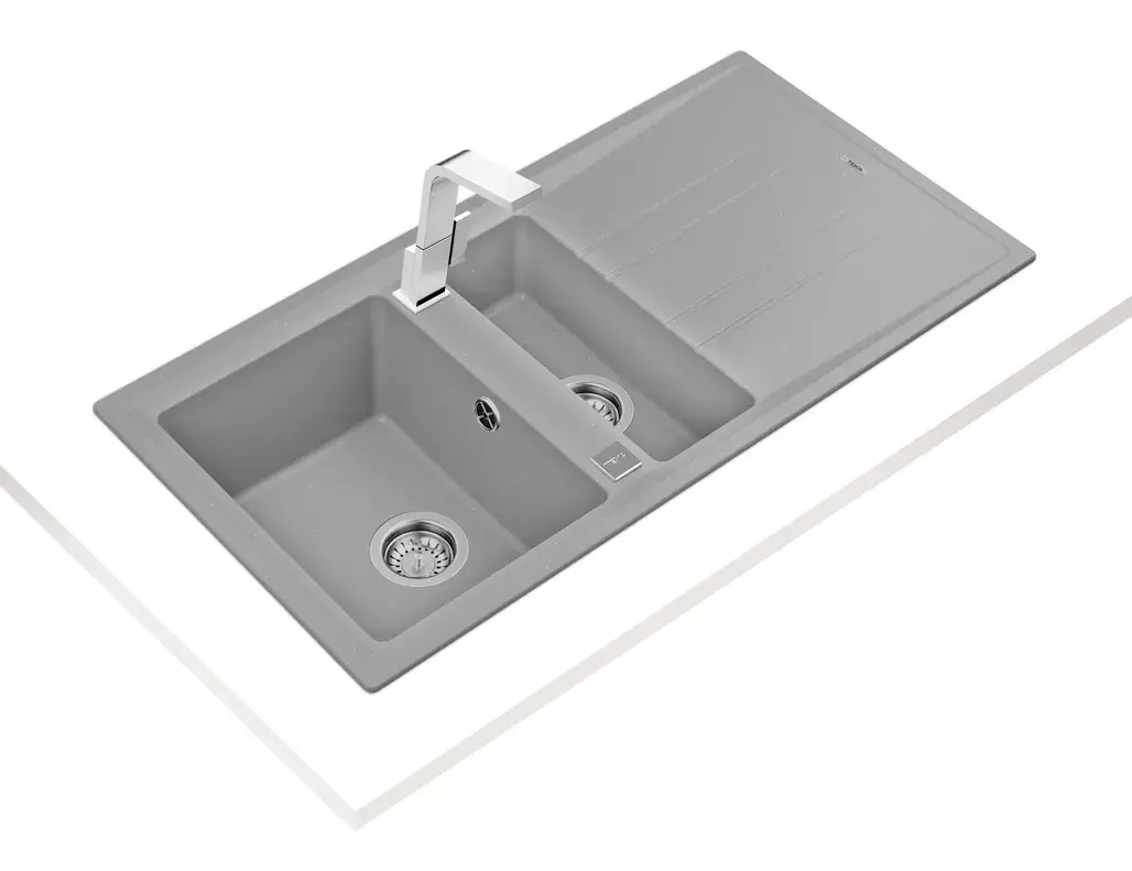 Sink TEKA Stone 60B TG — double bowl metallic gray Photo 2