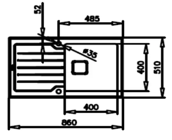 TEKA Diamond RS15 1C 1E 86 top-mounted sink Photo 3