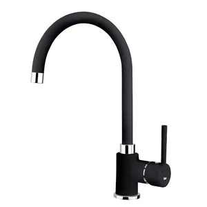 Однорычажный кухонный смеситель TEKA SP995 onyx metallic black — отдельностоящий, поворотный излив, антинакипной аэратор, 3/8” гибкие подводки, высота 218/341 мм
