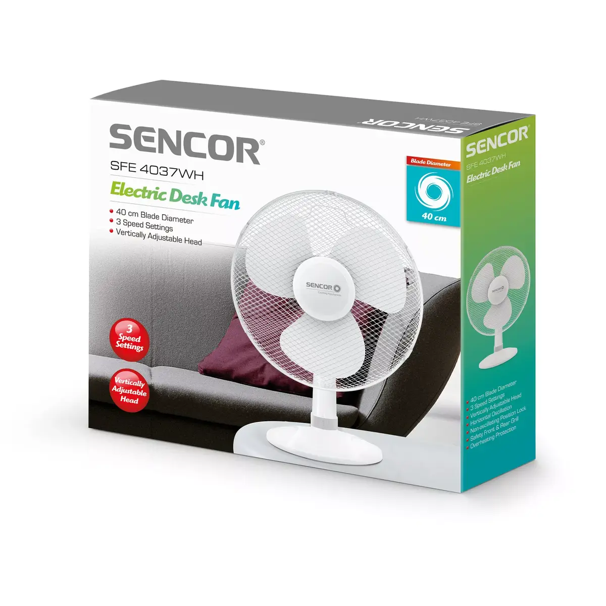 Настольный вентилятор SENCOR SFE4037WH Photo 6