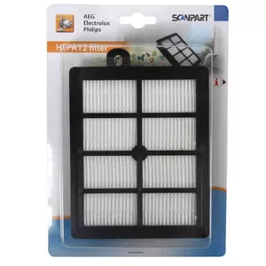HEPA H12 putekļsūcēja filtrs SCANPART 1190000206 melns priekš AEG Electrolux Philips Tornado Volta