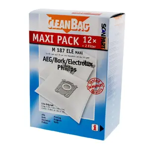 Putekļu maisiņi SCANPART 4012074039066 cilindriskam putekļsūcējam, 12 gab. MicroFleece+, 4 slāņi, 2 universāli filtri, higiēnisks blīvējums, balti