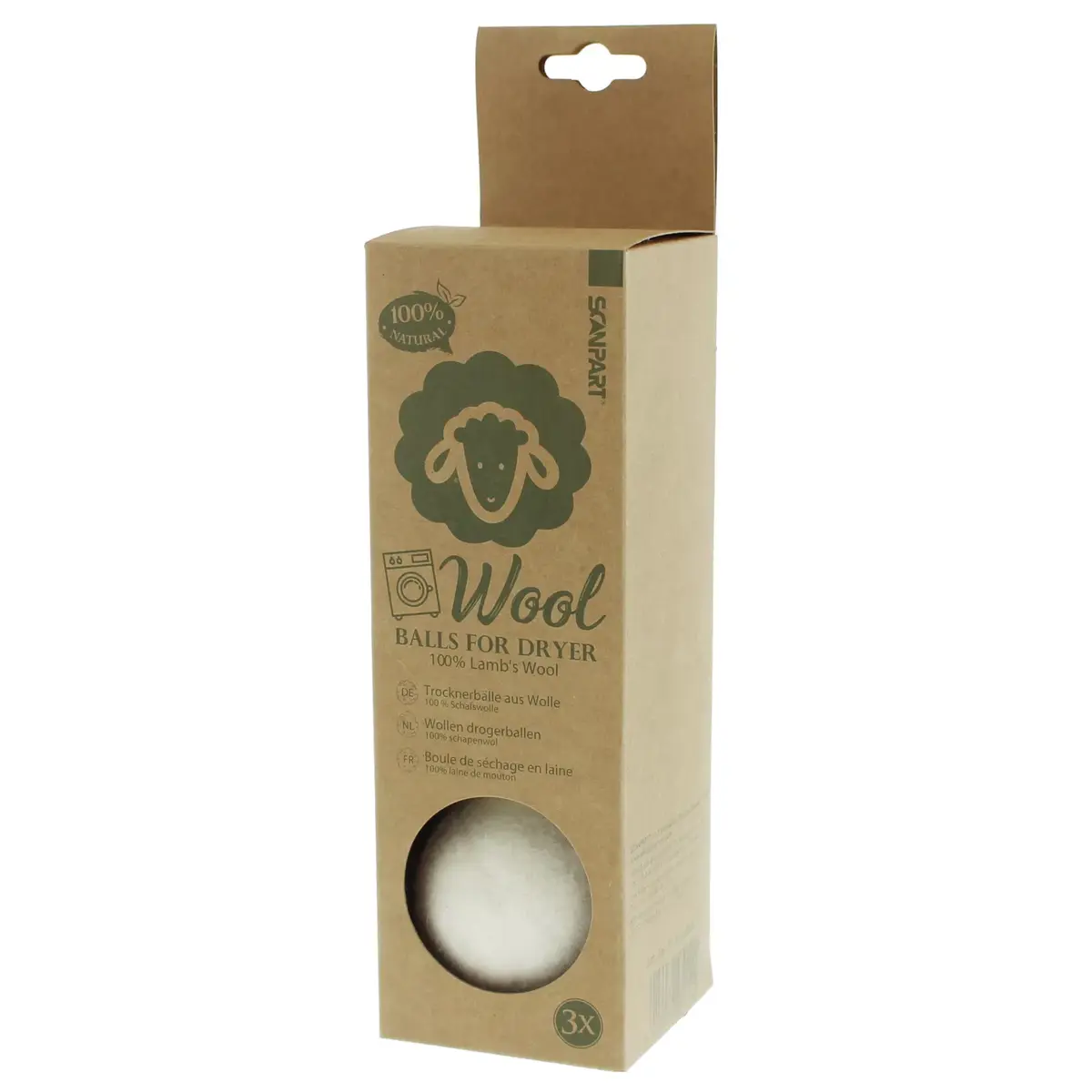 Wool dryer balls SCANPART 1140000013 — 3 pcs Photo 2
