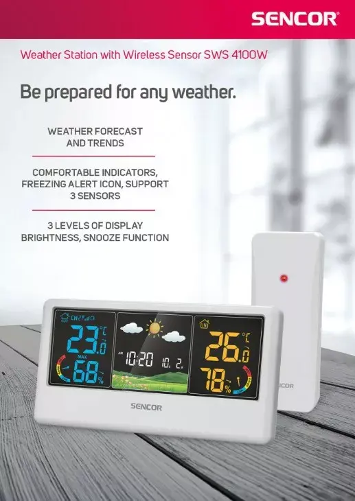 SENCOR SWS4100W bezvadu temperatūras un mitruma sensors Photo 2