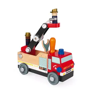 Fire Engine Toy JANOD Brico'kids Wooden J06469