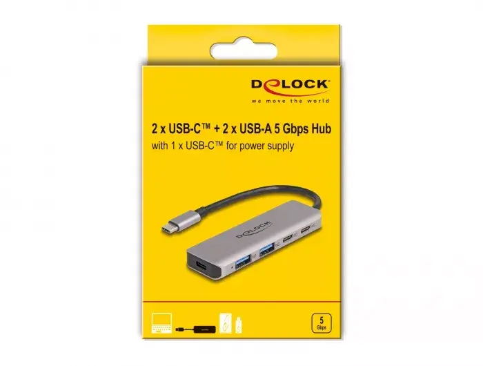 DeLOCK USB Hubs 5 Gbps 2 Port USB Type-C un Type-A Photo 3