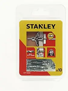 Stanley STF16006-XJ Metal Hollow Wall Anchor 11 x 36 mm, 10 Pieces