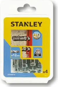 Stanley STF40614-XJ Segmented Anchor with Bolt 12 x 45mm, 4 Pieces