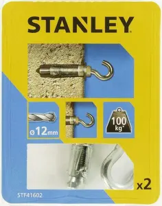 Stanley Fatmax Wall Anchor with Hook for Solid Materials 12 x 45 mm, 2 pieces