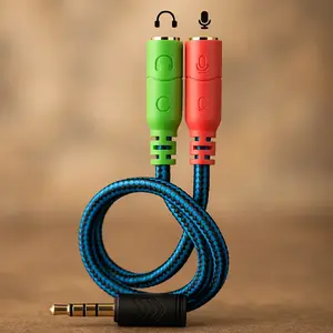 Audio adapter Riff RF-Y-JACK 3.5mm male to 2× 3.5mm female for headphones and microphone