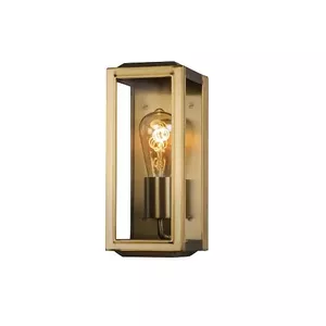 Wall light Konstsmide Carpi Small E27 IP44 Max 60W Steel/Brass — outdoor wall lamp