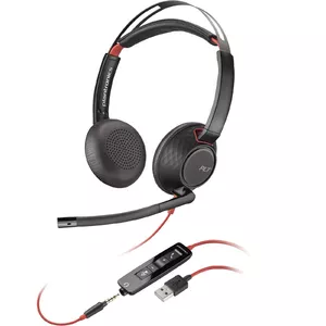 POLY Blackwire 5220 Stereo USB-A Austiņas Vadu Birojs / zvanu centrs Melns