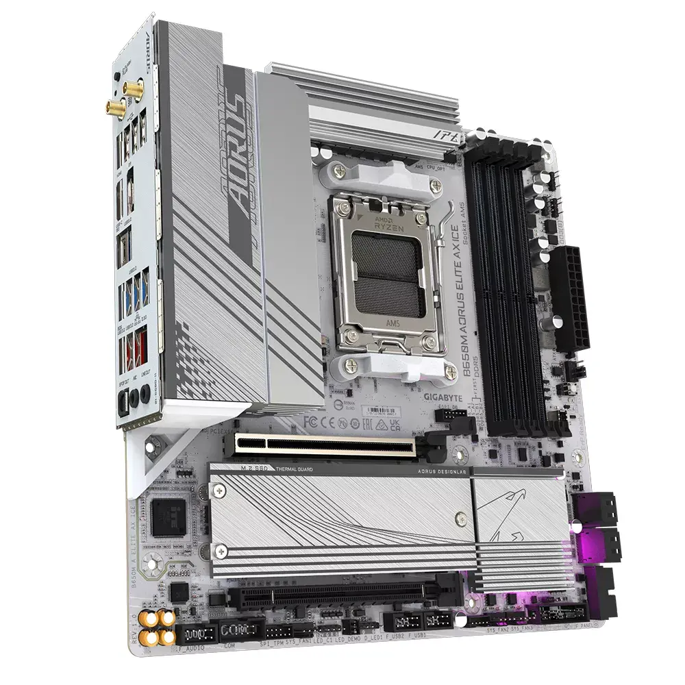Pamatplate GIGABYTE B650M AORUS ELITE AX ICE, B650 Photo 3
