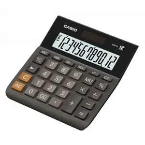 Desktop calculator CASIO MH-12BK-S — 12-digit, black, battery/solar power, LCD display