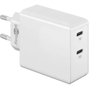 Сетевой зарядное устройство Goobay 61758 Быстрая зарядка 2 USB Type-C Порта Белый