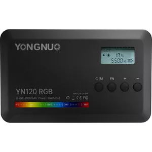 LED Video Light Yongnuo YN120 RGB WB 120W 3200K–5600K — Continuous RGB and Bi‑Color Output