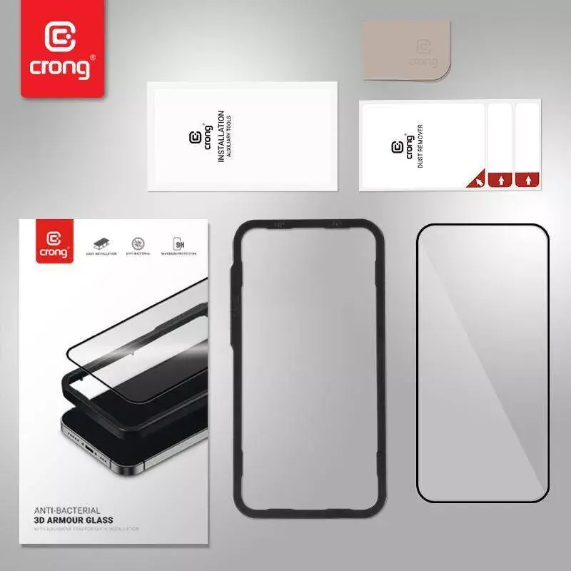 Ekrāna aizsargstikls Crong CRG-AB3DAG-IP14P Photo 8