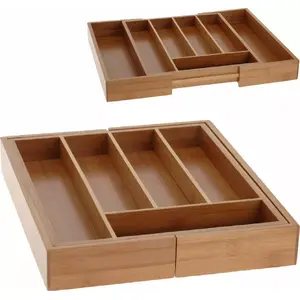 Cutlery Drawer Organizer Excellent Houseware PD784210280 — expandable bamboo insert for utensils