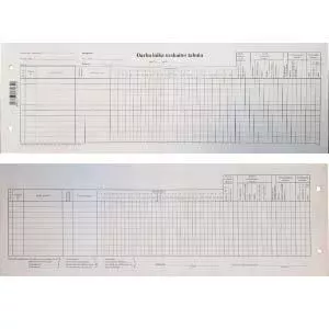 Darba laika uzskaites tabula 1/2 A3,  10 loksnes