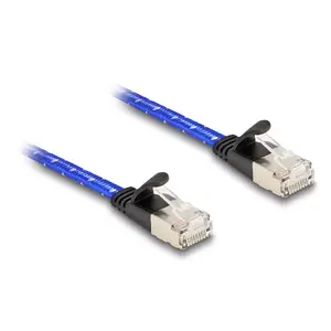 Сетевой кабель DeLOCK RJ45 плоский Cat.6A 5м синий