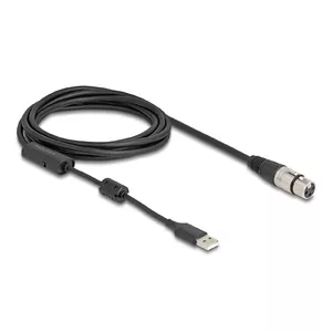 Кабель DeLOCK 84178 3 м XLR 3-pin USB Type-A Черный Серебристый