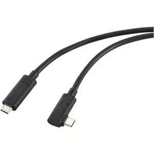 USB-C display cable Renkforce RF-5625884, 10 m, USB 3.2 Gen 2, right-angle connector