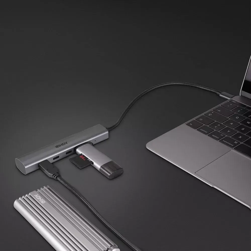 Lindy 4 portu USB 3.2 Gen 2 Type-C centrmezgls Photo 5